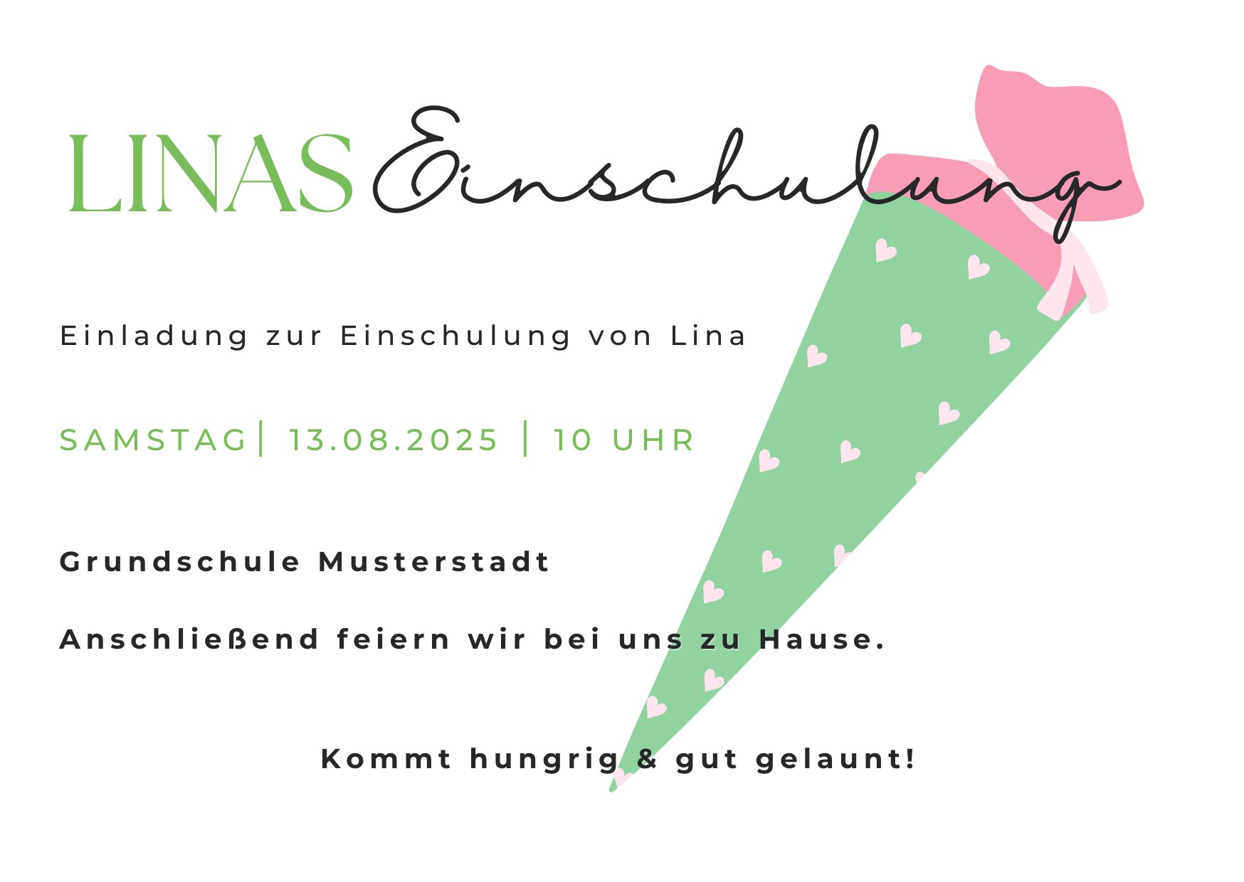 einladung zur einschulung