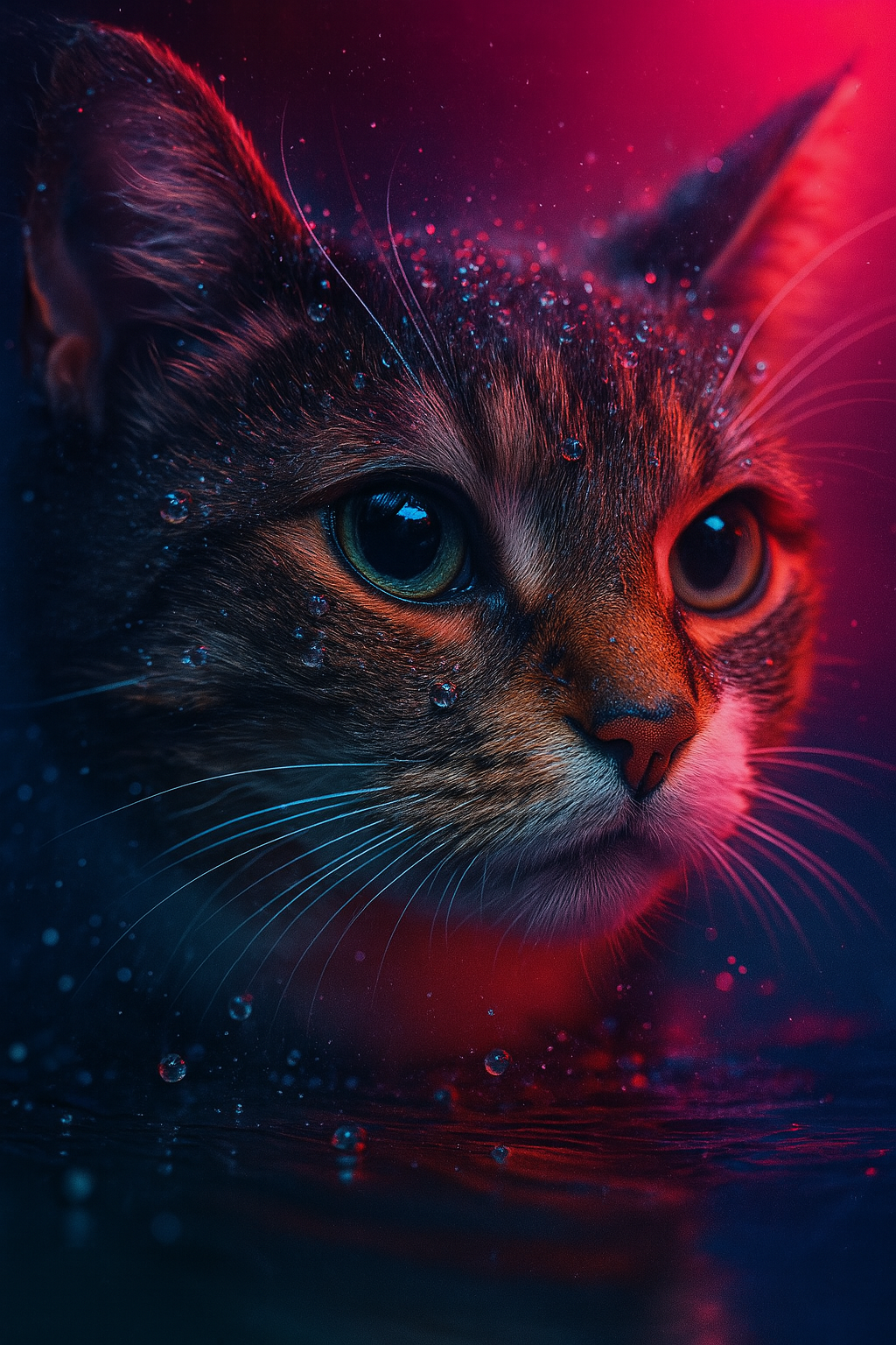 neon katze Poster